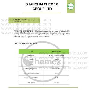 آنالیز نیاسین (ویتامین B3) چینی | Chemex در فروشگاه شیمی من