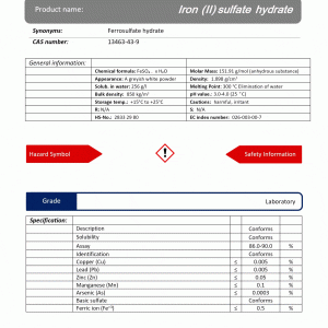 آهن (II) سولفات هیدراته گرید Laboratory | دکتر مجللی