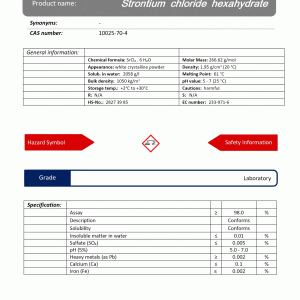استرانسیوم کلراید هگزا هیدرات گرید Laboratory | دکتر مجللی