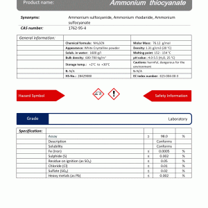 آمونیوم تیوسیانات گرید Laboratory | دکتر مجللی