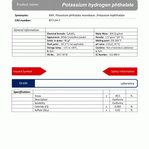 پتاسیم هیدروژن فتالات گرید Laboratory | دکتر مجللی