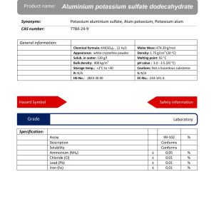 آلومینیوم پتاسیم سولفات 12 آبه گرید Laboratory | دکتر مجللی