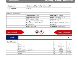 متیل اتیل کتون (MEK) گرید ACS | دکتر مجللی