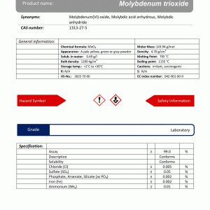 مولیبدنیوم تری اکساید گرید Laboratory | دکتر مجللی